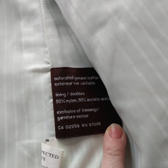 Womens White Leather Danier jacket Size large - Picture 7 of 9